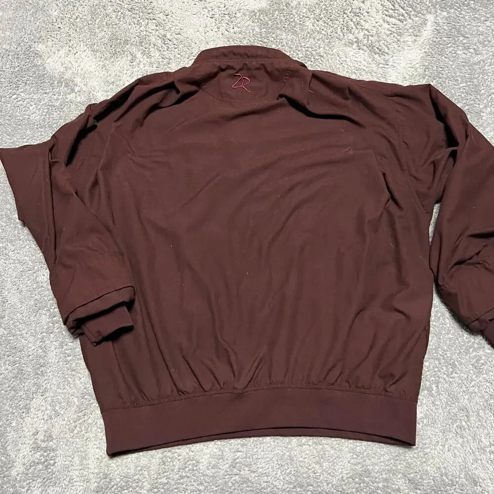 Zero Restriction Golf Jacket Mens Large Maroon Windbreaker *flaw